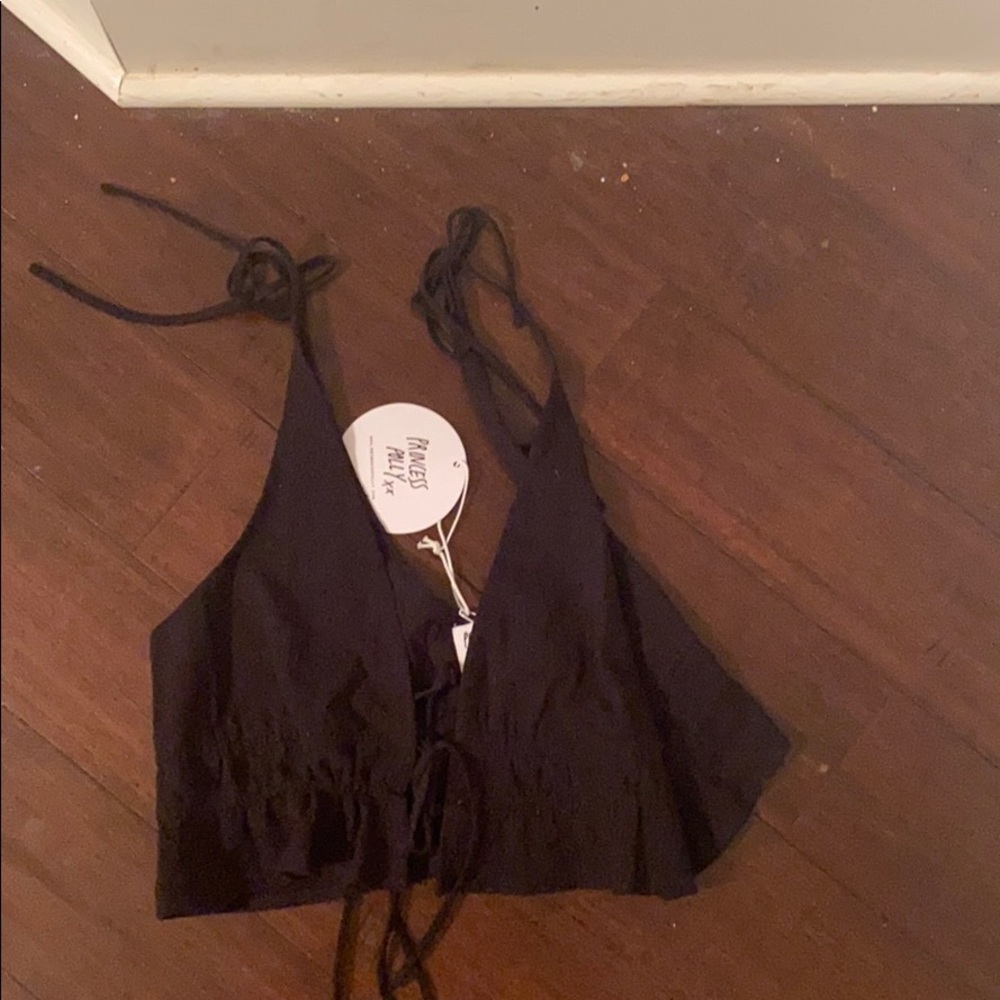 Black Princess Polly Middle Tie Shirt NWT